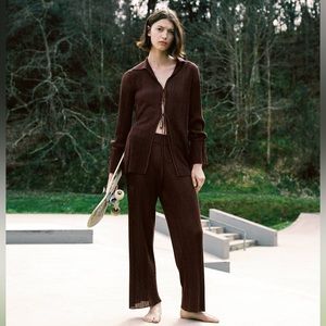 ZARA STRUCTURED KNIT PANTS